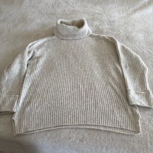 Ana Cream Turtle Neck Cuffed Sleeve Sweater size 0X